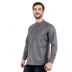 Mens Dark Grey Short Kurta